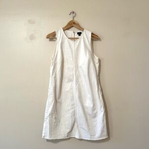 J. Crew Factory Classic White Mini Dress Denim sleeveless size 6